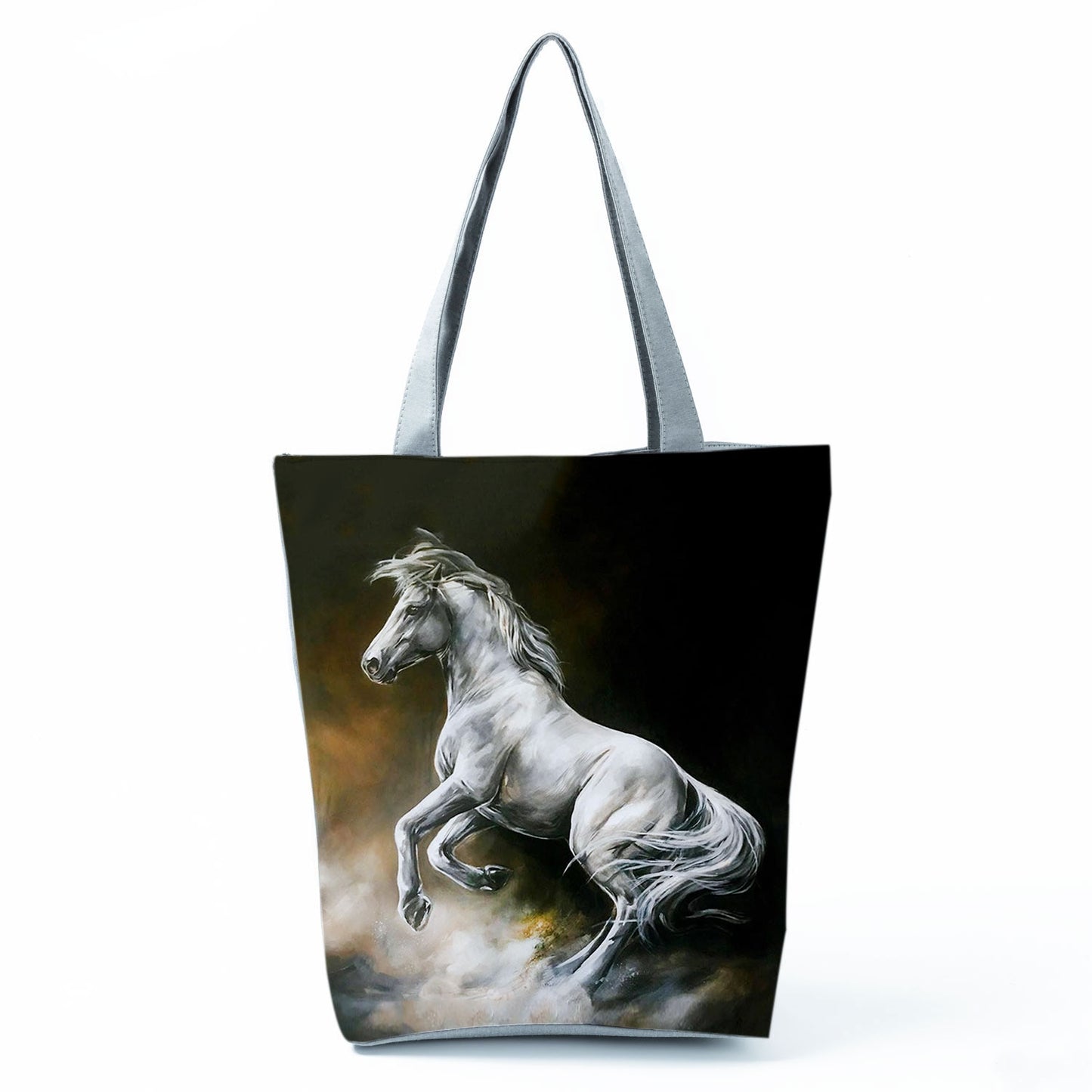 Watercolor Horse Print Shopping Tote bag - myfunfarm