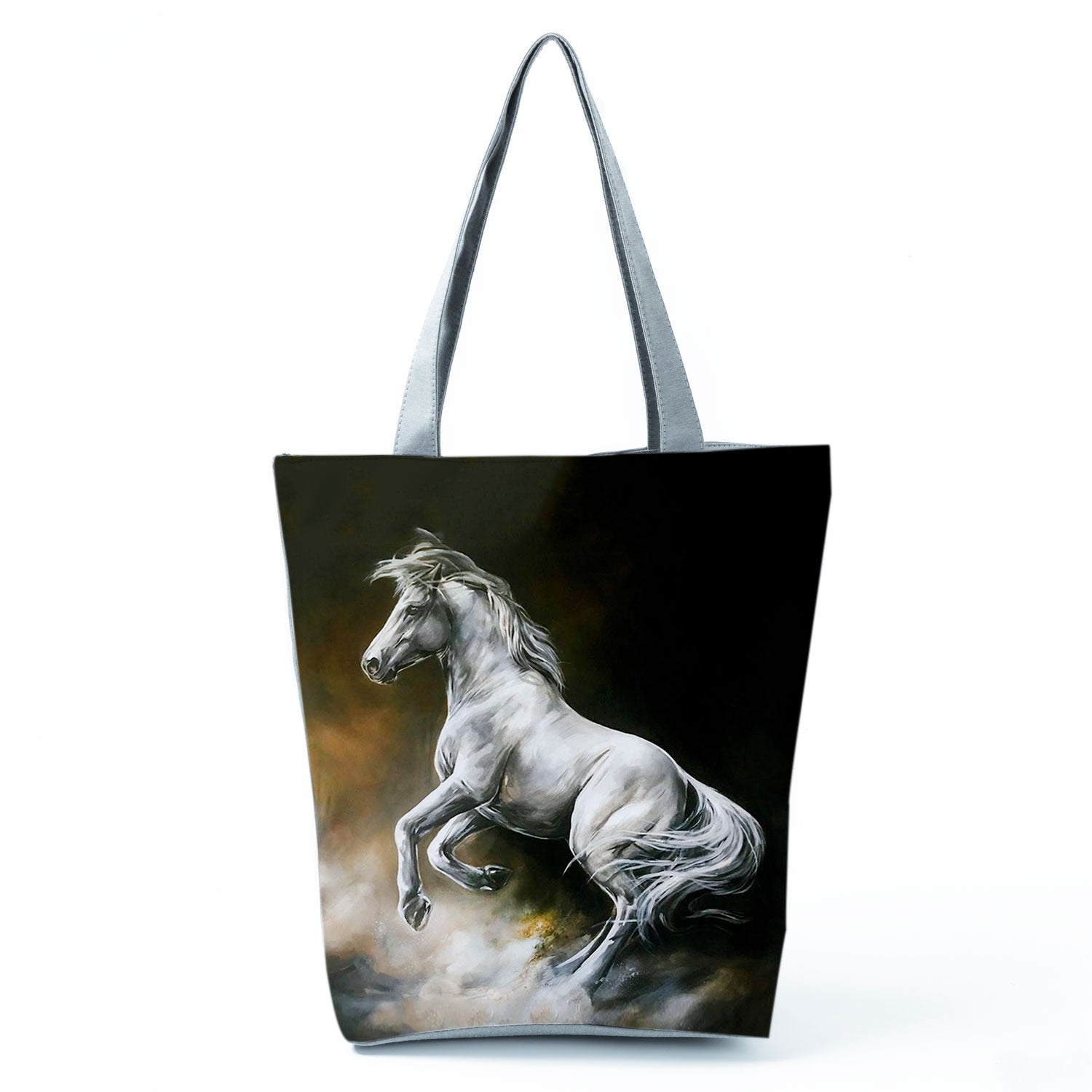 Watercolor Horse Print Shopping Tote bag - myfunfarm