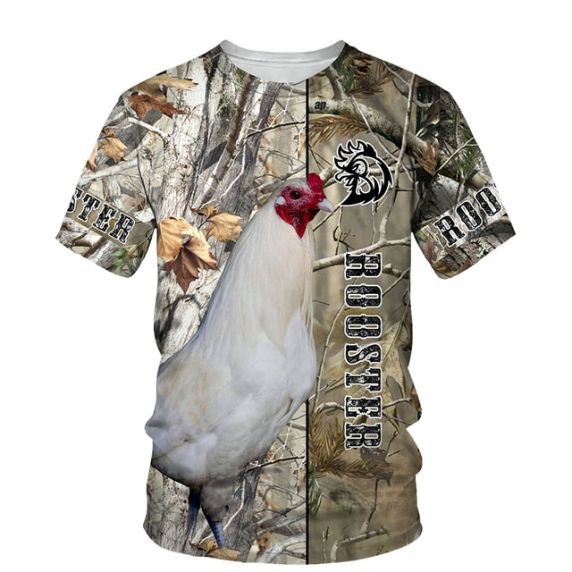Rooster 3D Print T Shirt Men Street Fashion - myfunfarm