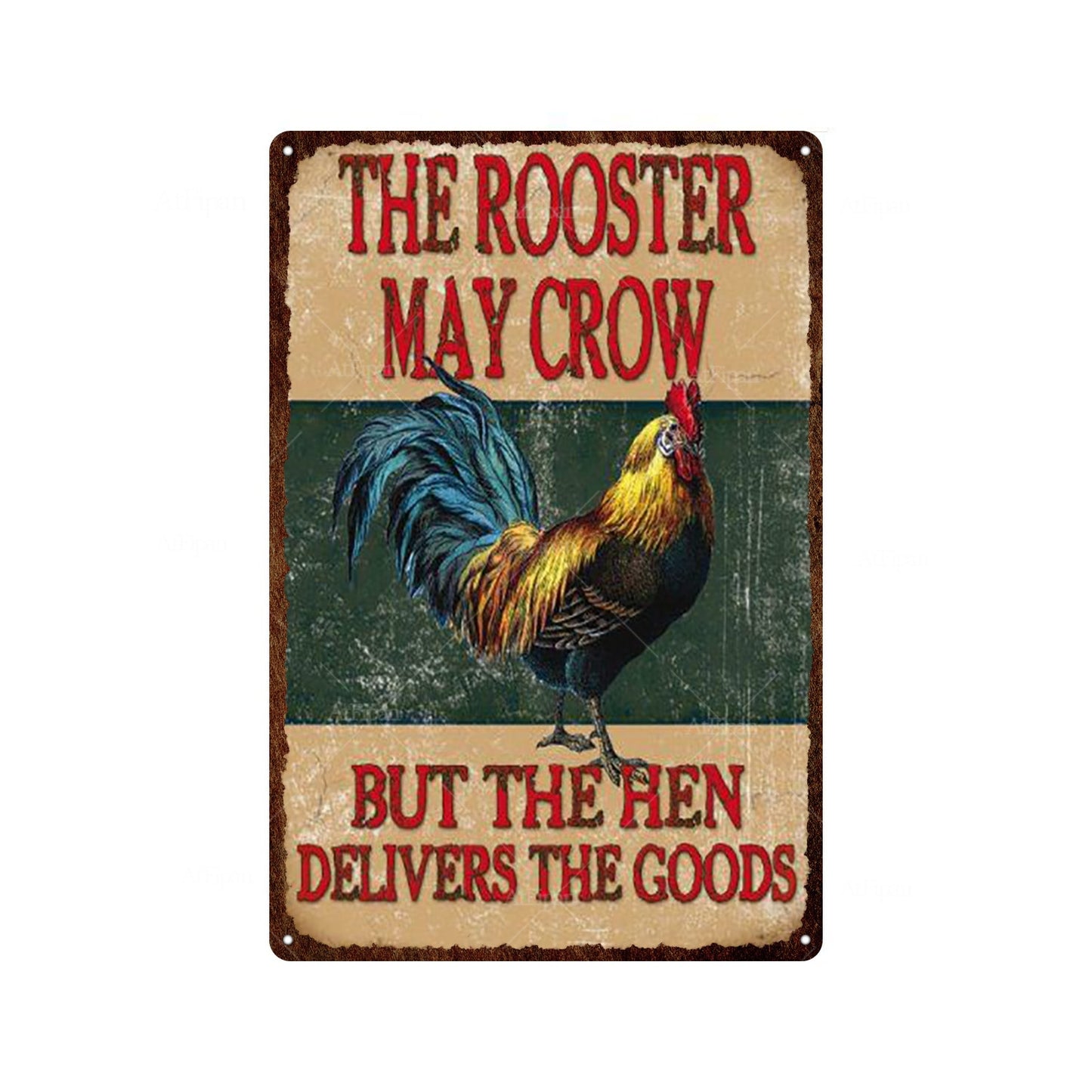 Fresh Eggs Metal Tin Sign Farm Home Wall Decor Happy Chicken Retro - myfunfarm