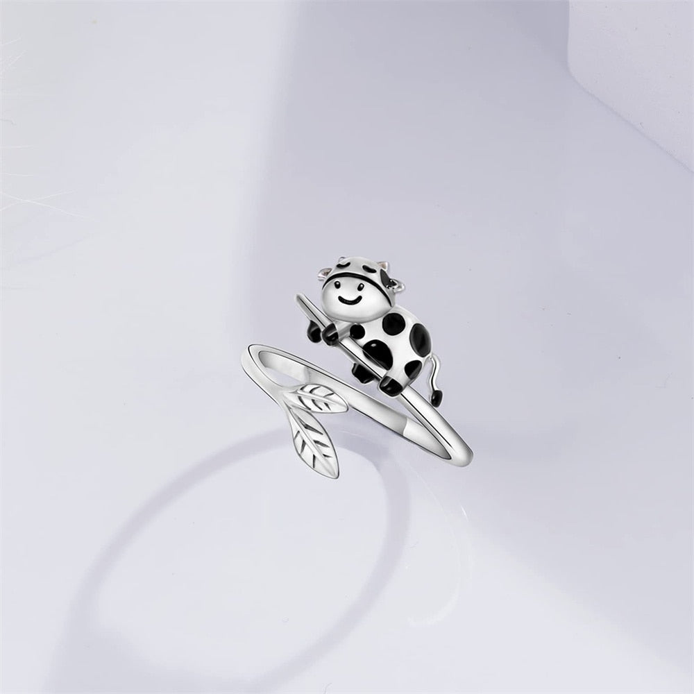 Silver Plated Open Ring for Cow Lovers - myfunfarm