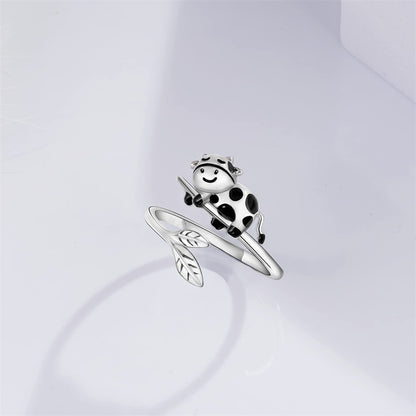 Silver Plated Open Ring for Cow Lovers - myfunfarm