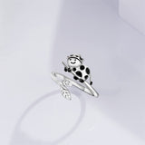 Silver Plated Open Ring for Cow Lovers