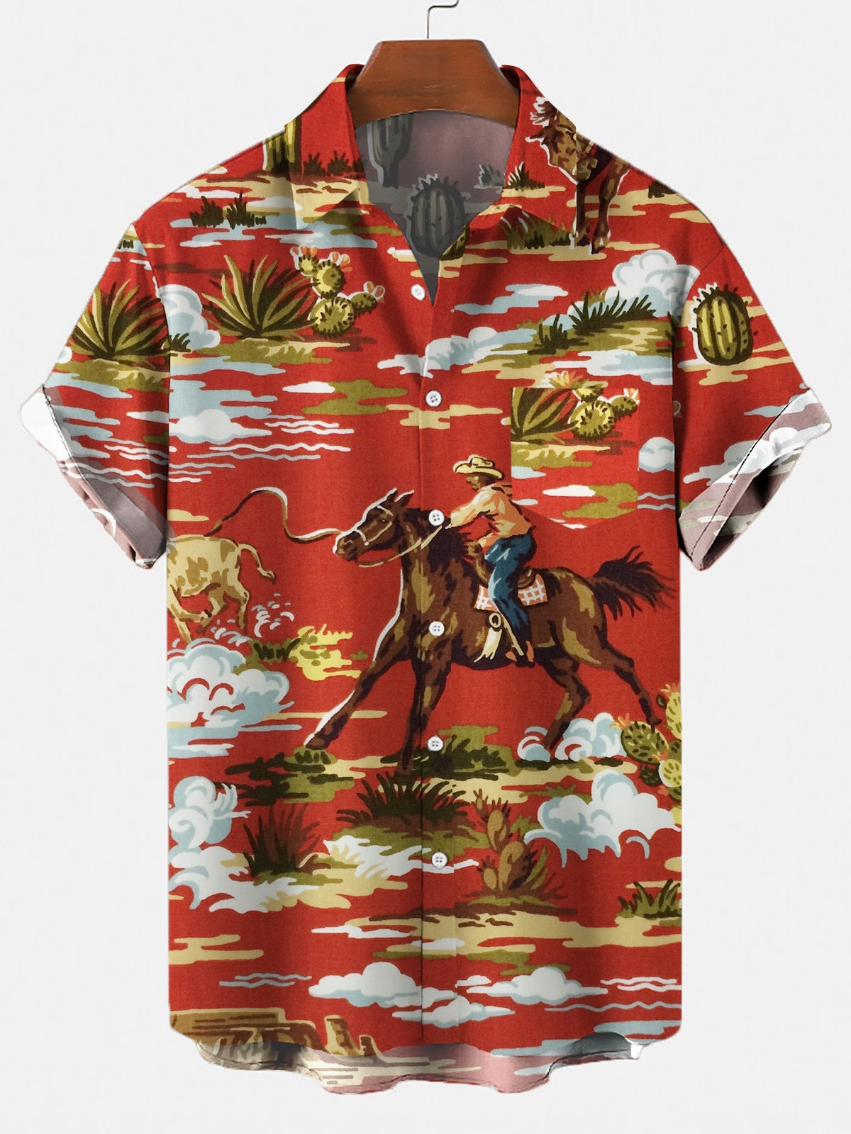 Hawaiian Shirt Cowboy Western America - myfunfarm