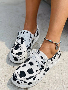 Women Sneakers Canvas Shoes Solid cow pattern