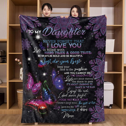 I Love You Mom Throw Blanket Gifts for Mom Birthday Gifts for Women -Mom Gifts From Daughter or Son for Birthday Mothers Day - myfunfarm