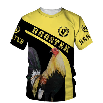 Rooster 3D Print T Shirt Men Street Fashion - myfunfarm