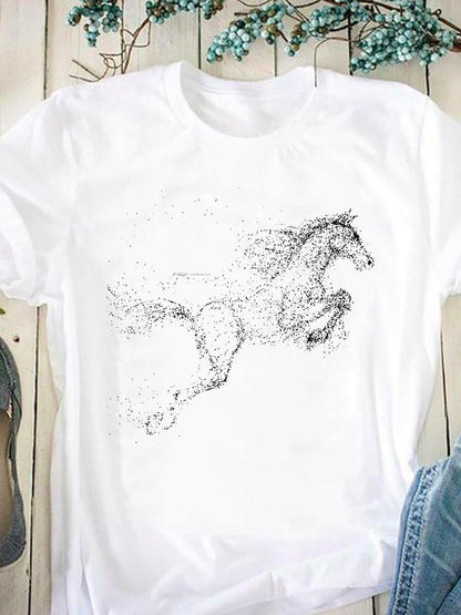 Just a girl who loves horses -Women T Shirt - myfunfarm