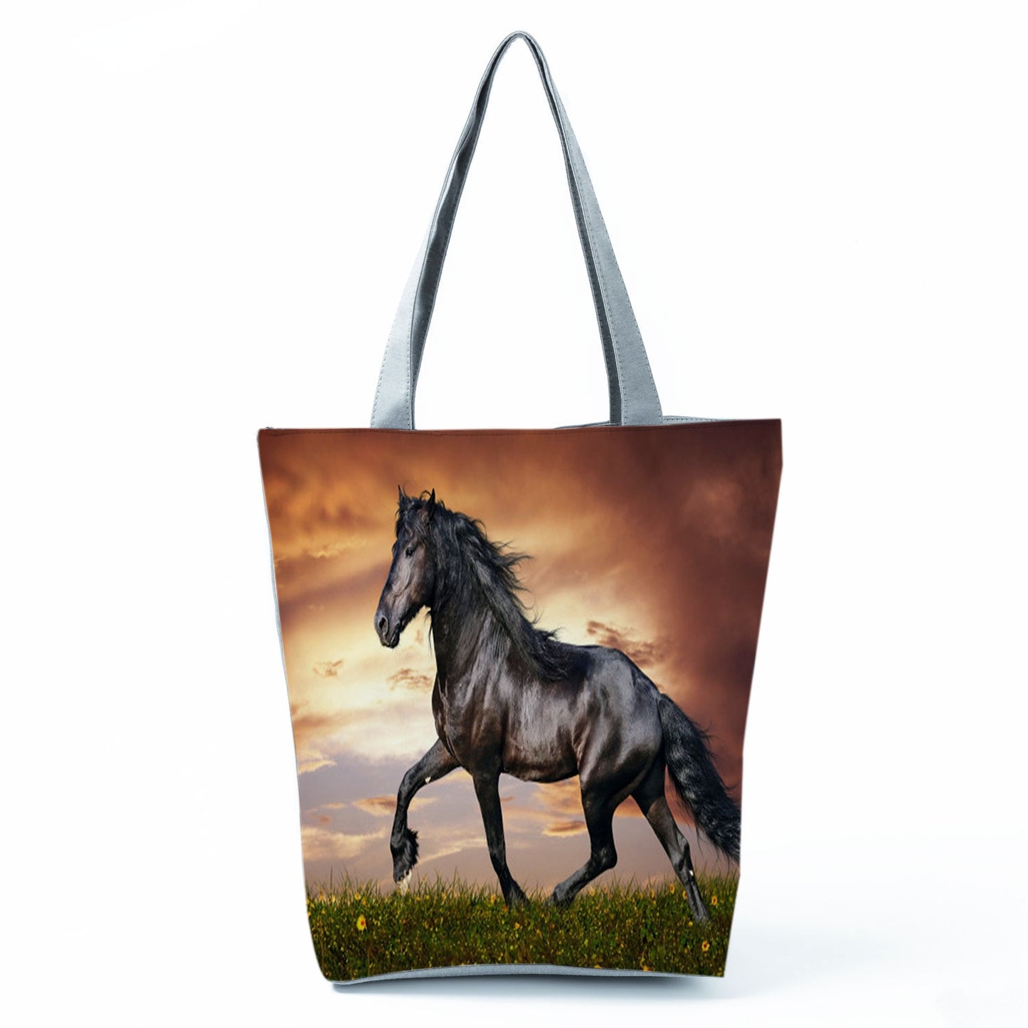 Watercolor Horse Print Shopping Tote bag - myfunfarm
