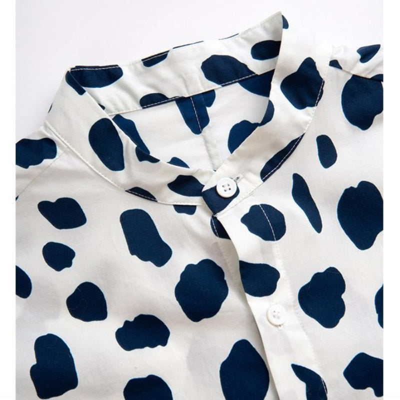 Cow pattern Blouses Sleeve Shirt  for  Women - myfunfarm