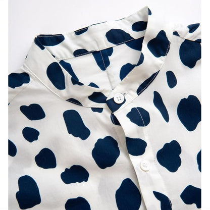 Cow pattern Blouses Sleeve Shirt  for  Women - myfunfarm