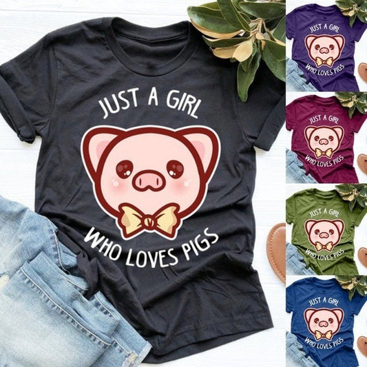 Just A Girl Who Loves Pigs unisex T-Shirt - myfunfarm