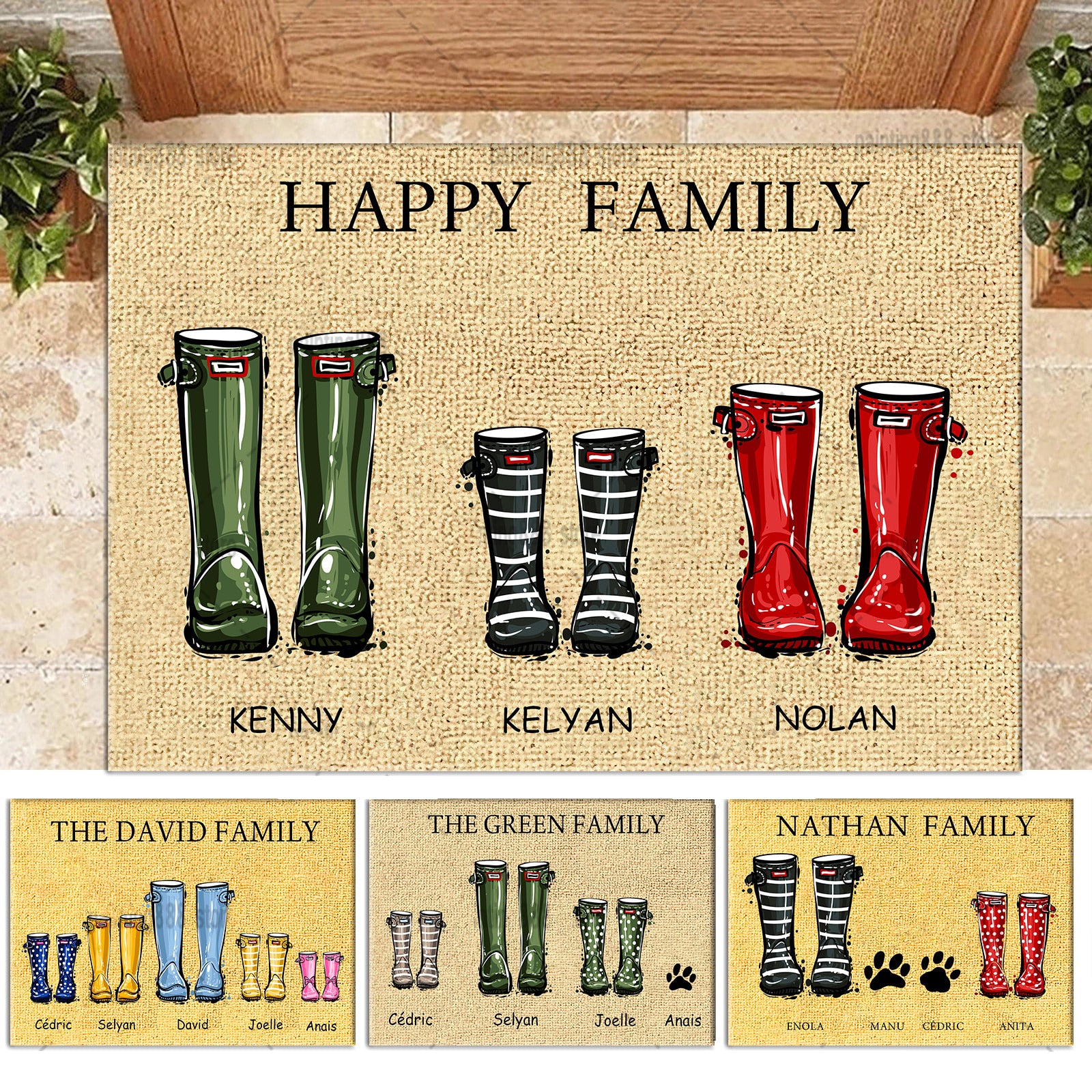Custom Family Names- Personalized Doormat Home Decor - myfunfarm