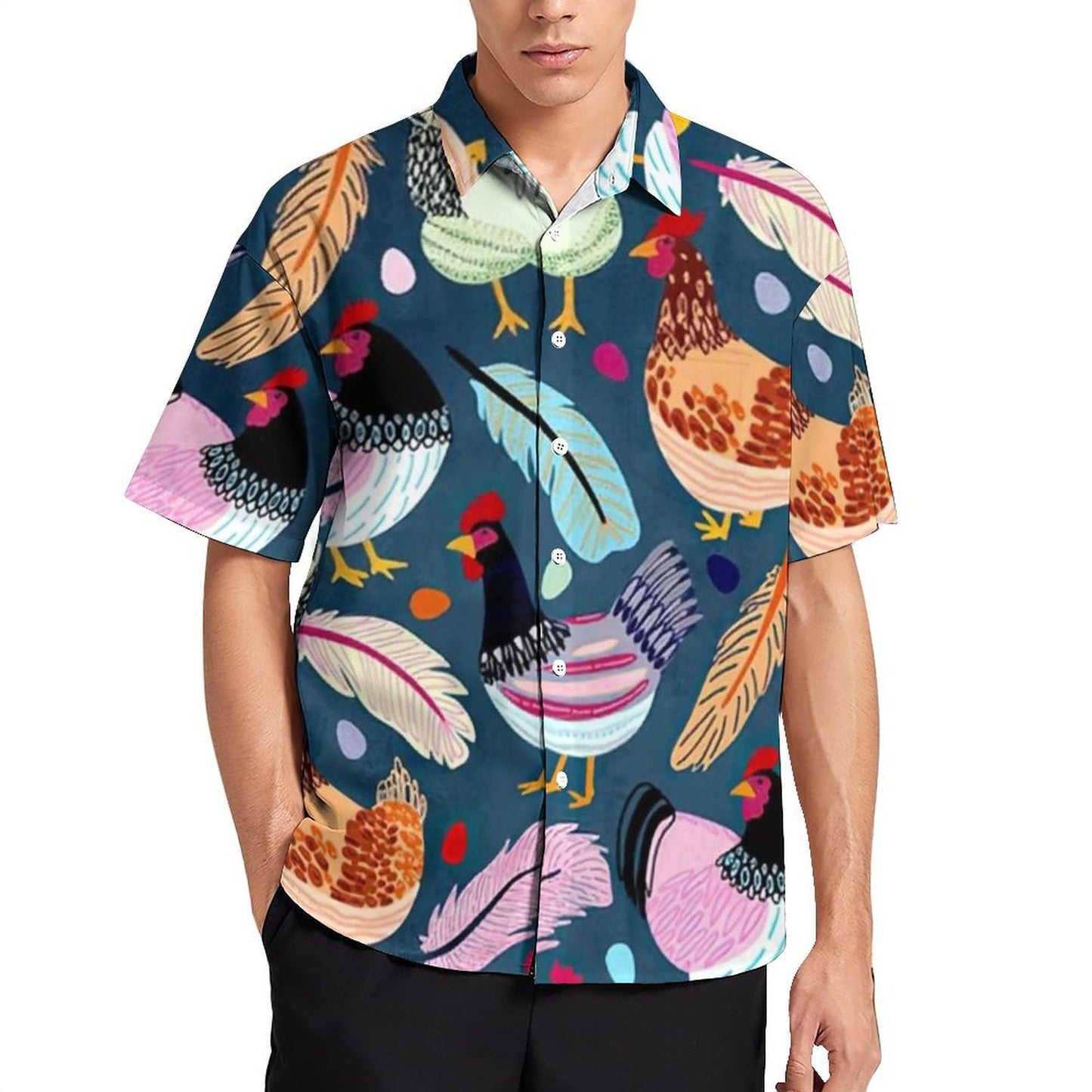 Chicken pattern Hawaiian Shirt - myfunfarm