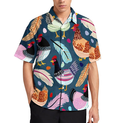 Chicken pattern Hawaiian Shirt - myfunfarm