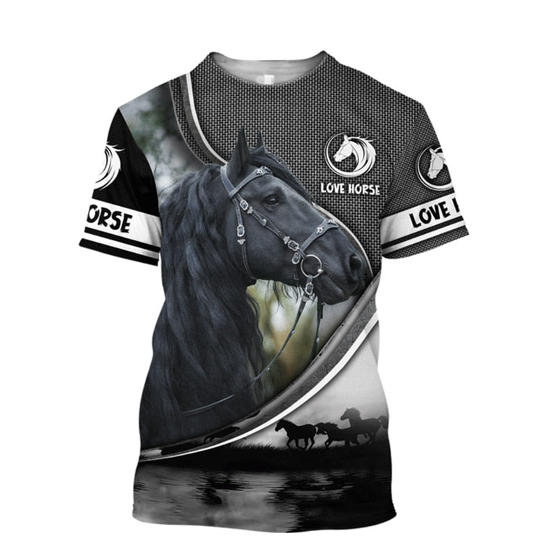3D Printing Horse Unisex T-Shirt for Horse Lovers - myfunfarm