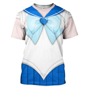 Cosplay Sailor Mercury Custom Tshirt Hoodie Long sleeve - Apparel