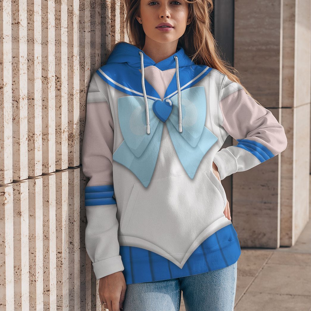 Cosplay Sailor Mercury Custom Tshirt Hoodie Long sleeve - Apparel