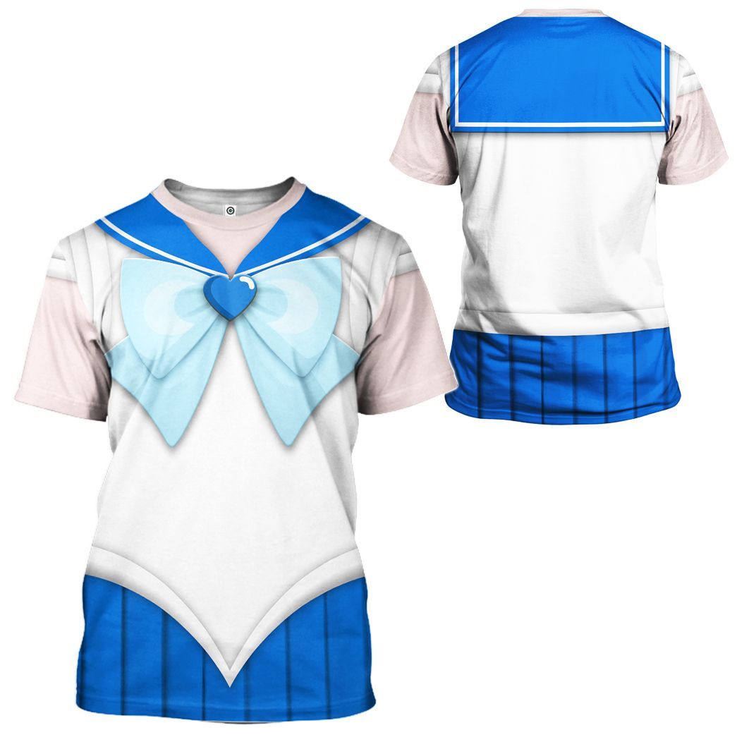Cosplay Sailor Mercury Custom Tshirt Hoodie Long sleeve - Apparel