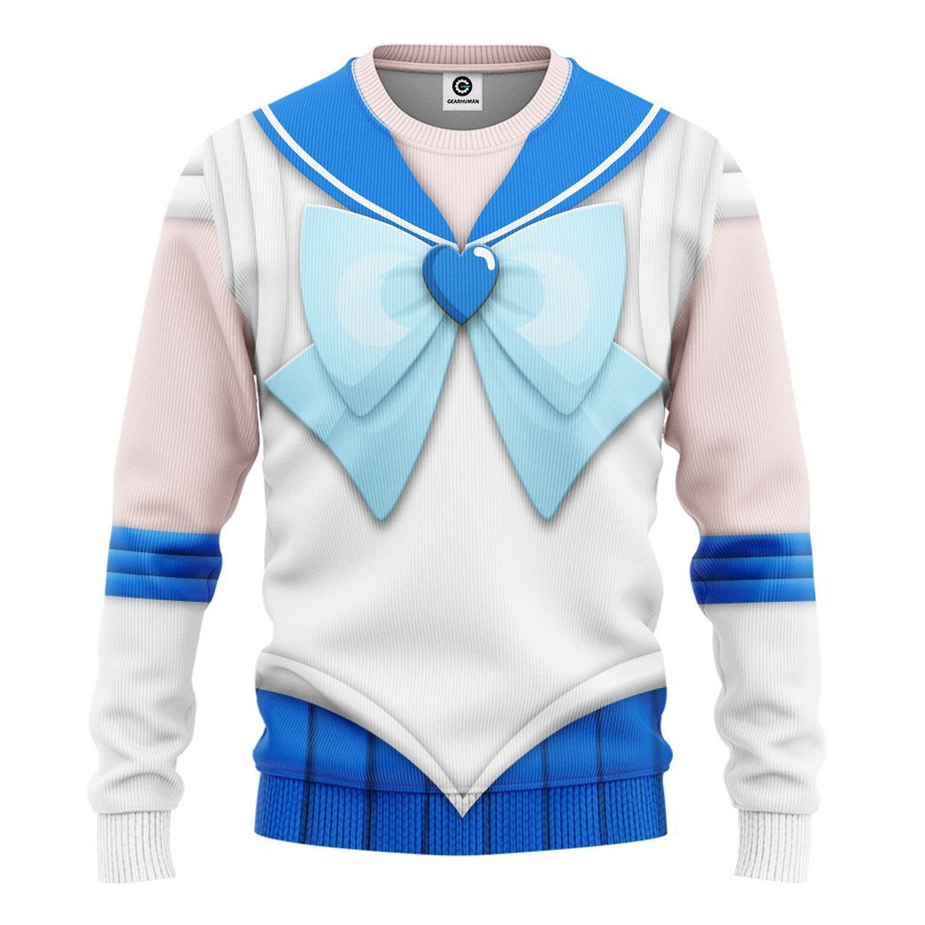 Cosplay Sailor Mercury Custom Tshirt Hoodie Long sleeve - Apparel