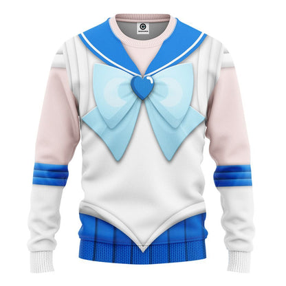 Cosplay Sailor Mercury Custom Tshirt Hoodie Long sleeve - Apparel