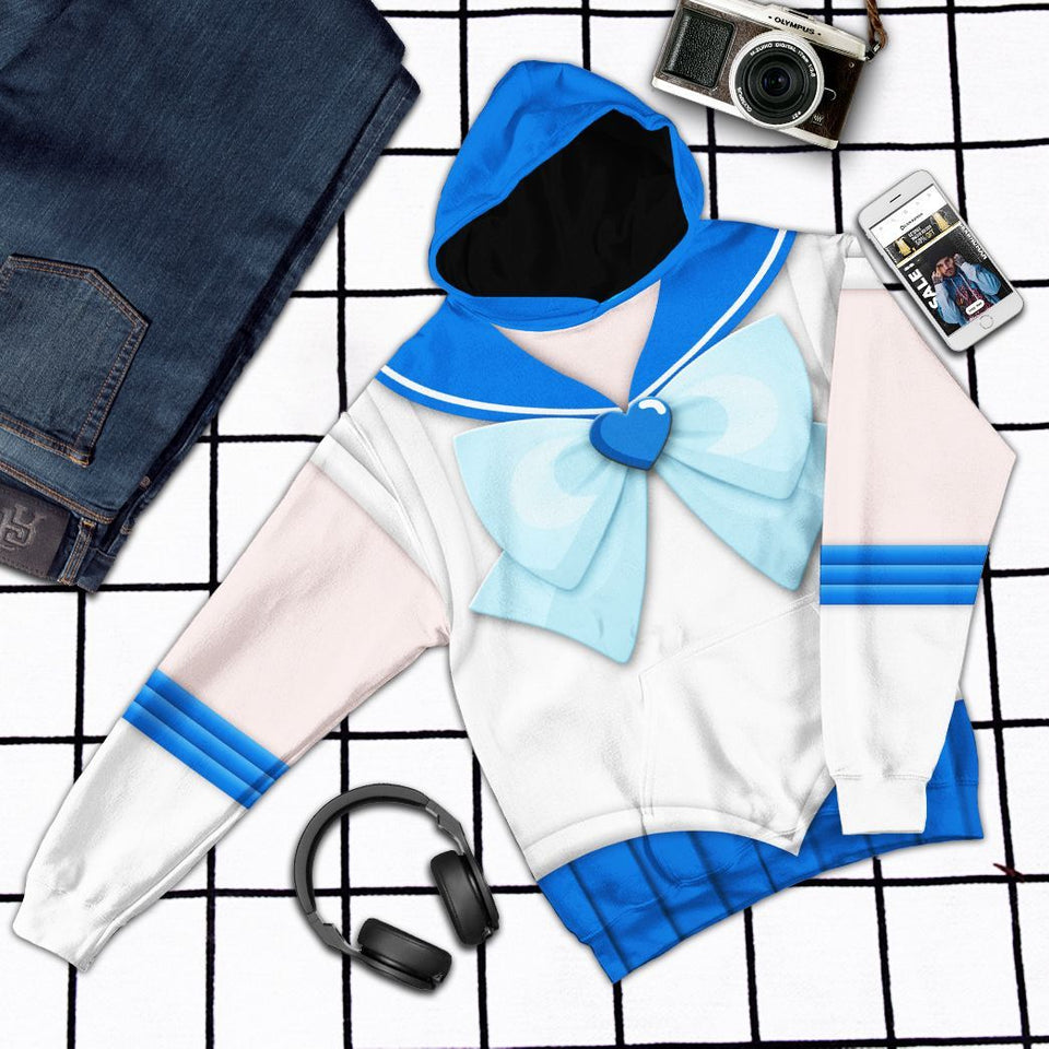 Cosplay Sailor Mercury Custom Tshirt Hoodie Long sleeve - Apparel