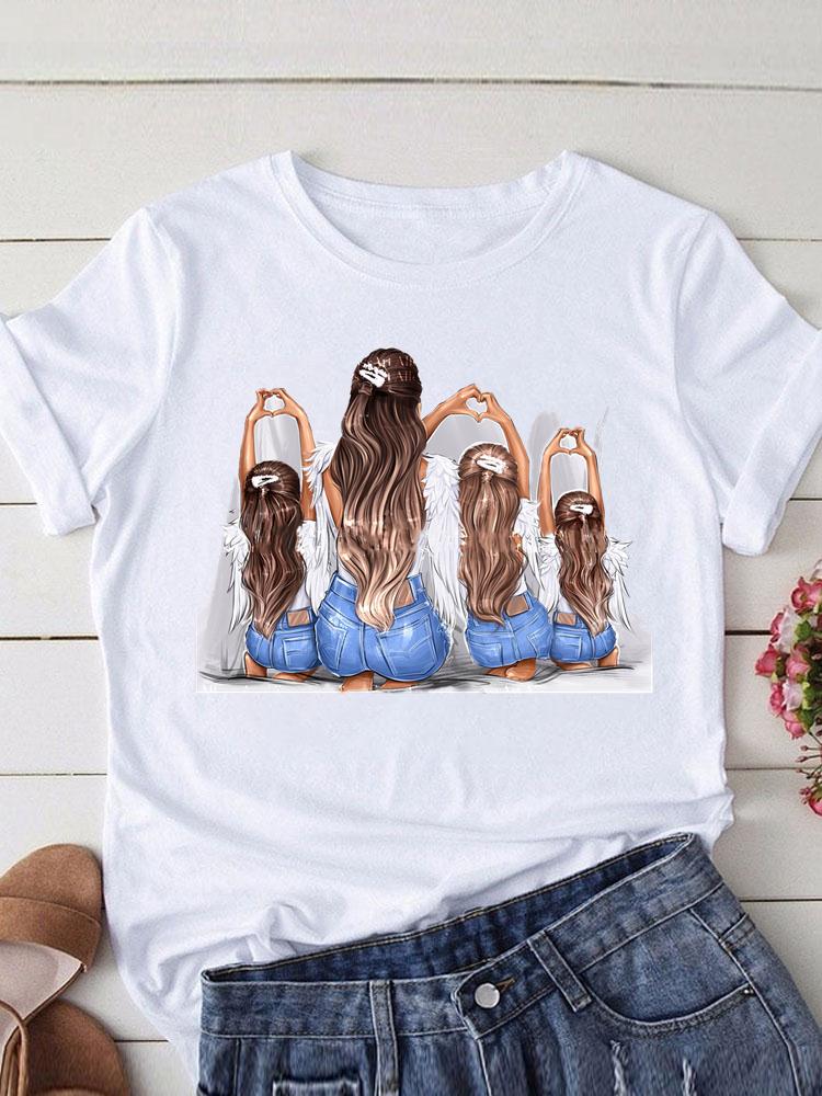 Lovely Mom and kids Print Summer Graphic T-Shirt - myfunfarm