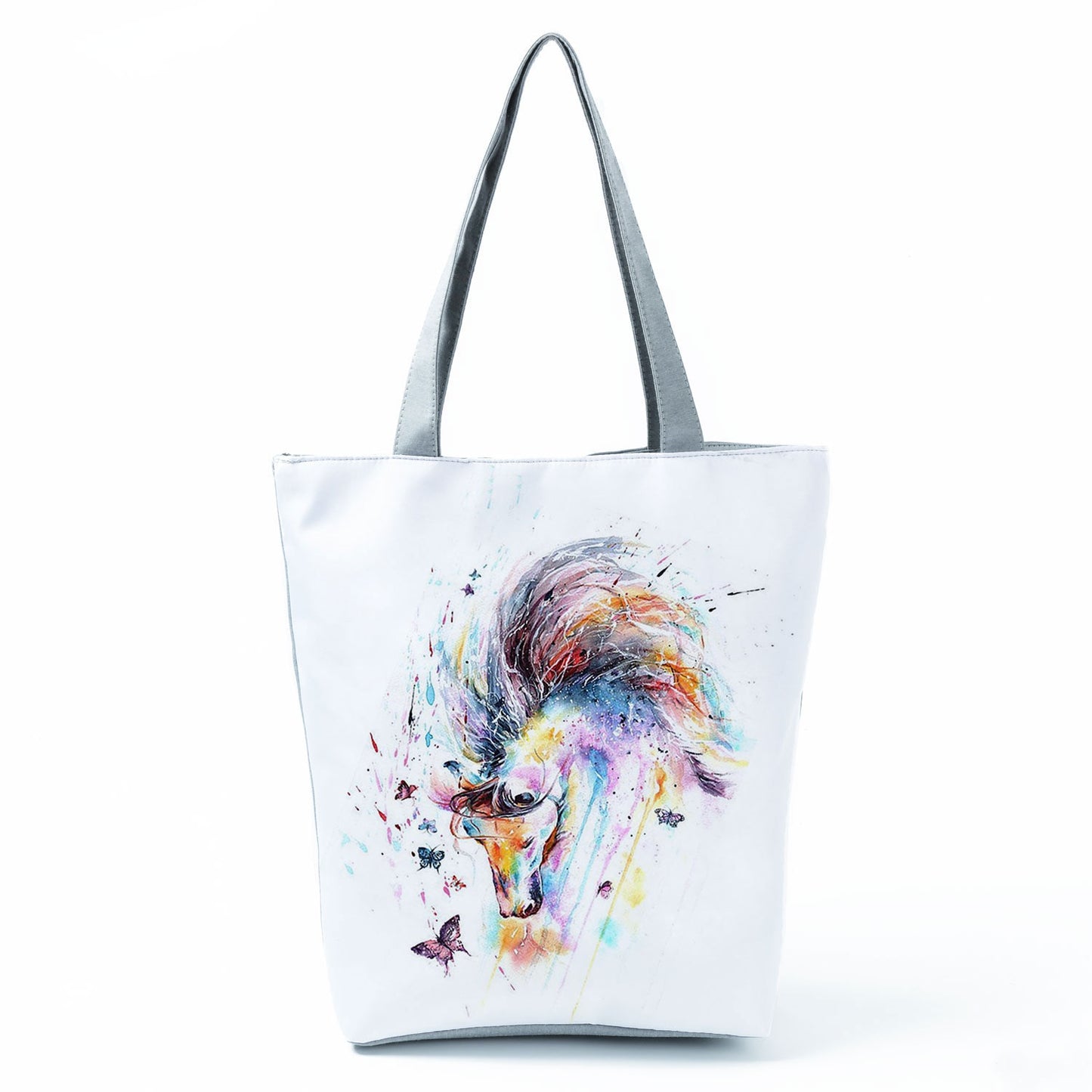 Watercolor Horse Print Shopping Tote bag - myfunfarm