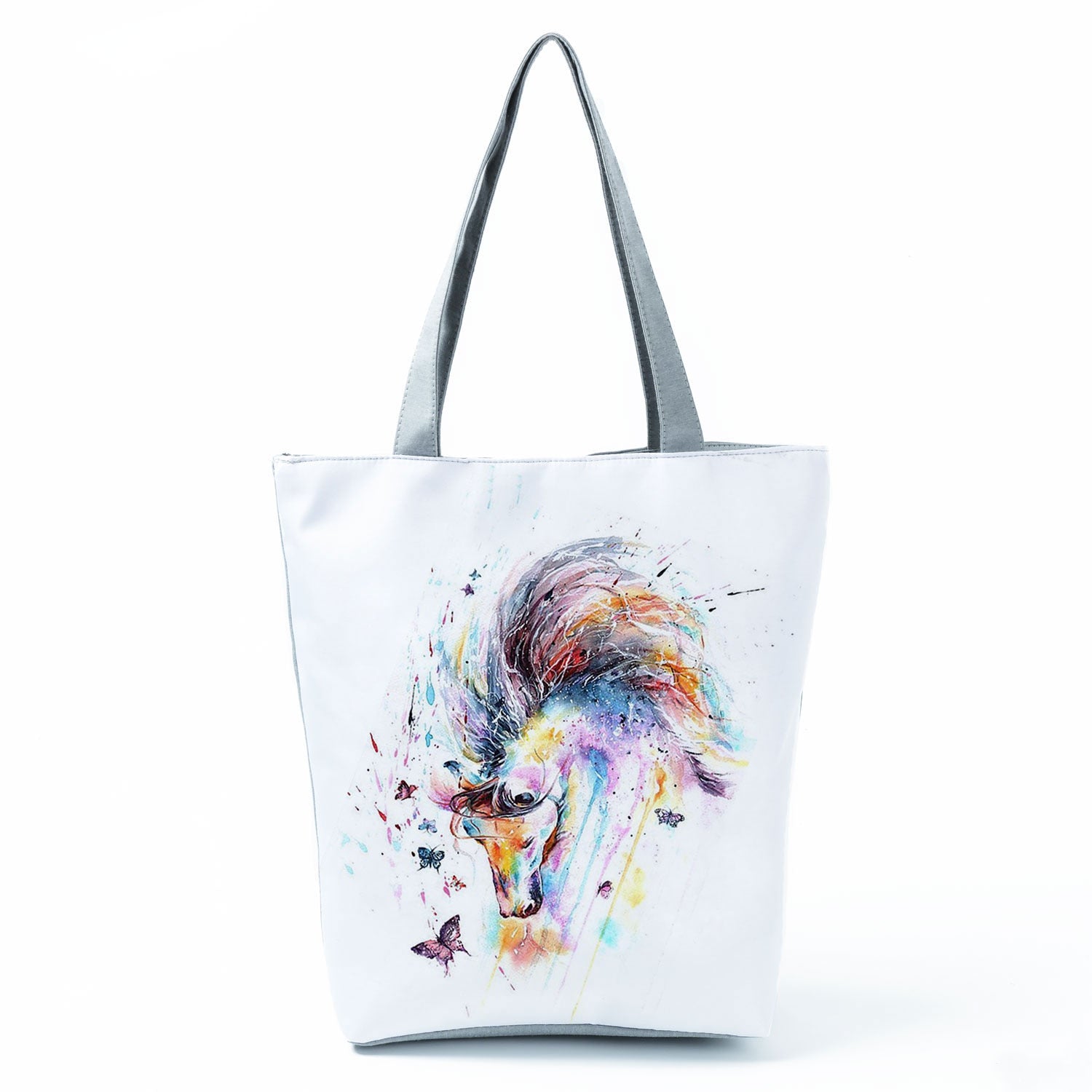 Watercolor Horse Print Shopping Tote bag - myfunfarm