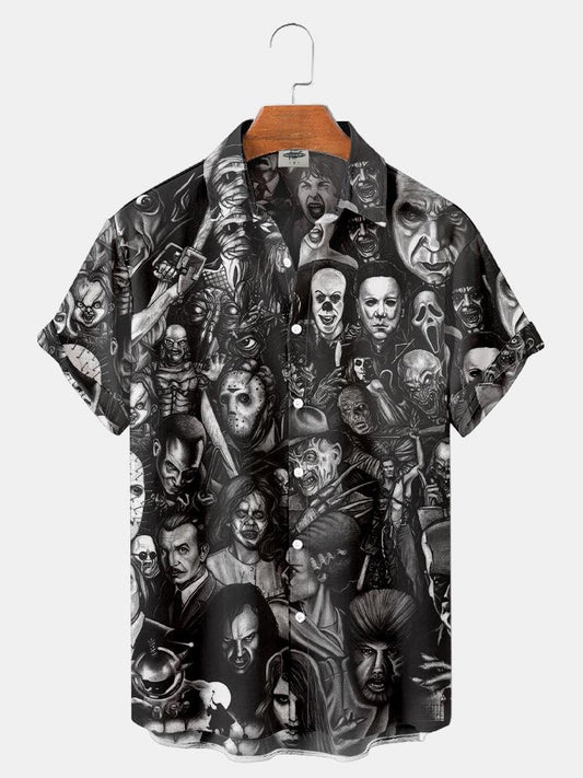 Horror Pattern Hawaiian Shirts Halloween