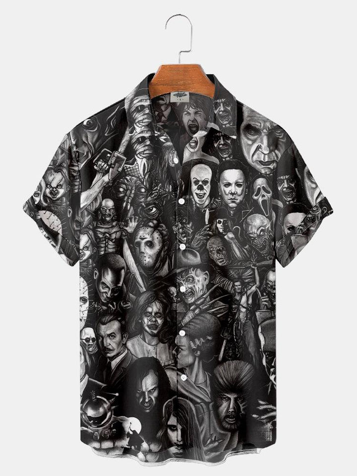 Horror Pattern Hawaiian Shirts Halloween