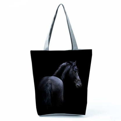 Watercolor Horse Print Shopping Tote bag - myfunfarm