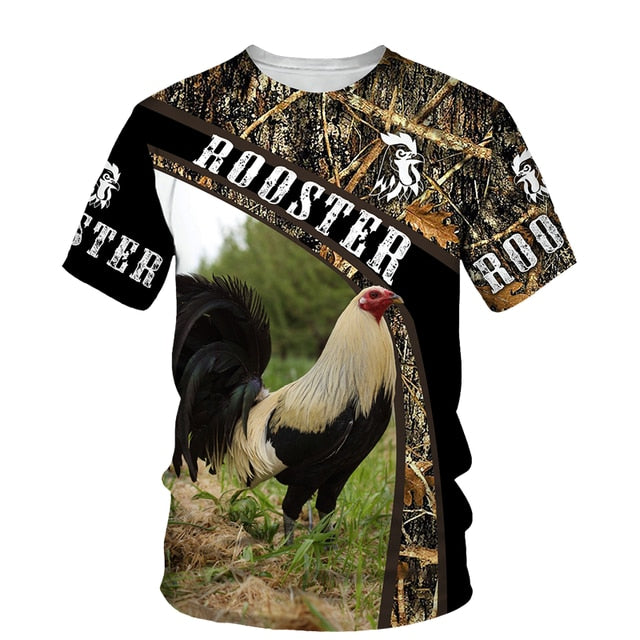 Rooster 3D Print T Shirt Men Street Fashion - myfunfarm