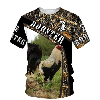 Rooster 3D Print T Shirt Men Street Fashion - myfunfarm