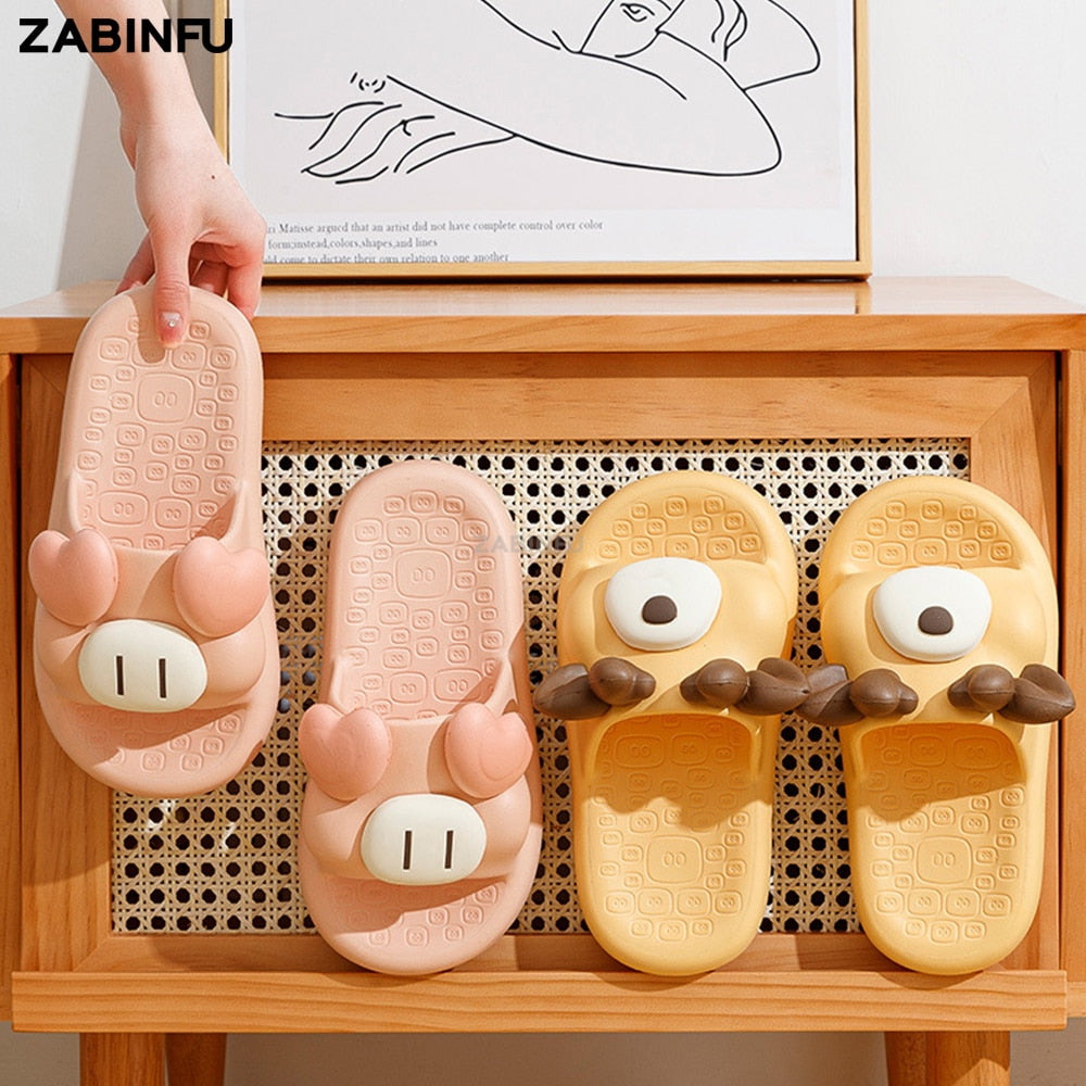 Cute Cow-Pig design Soft Slippers - myfunfarm