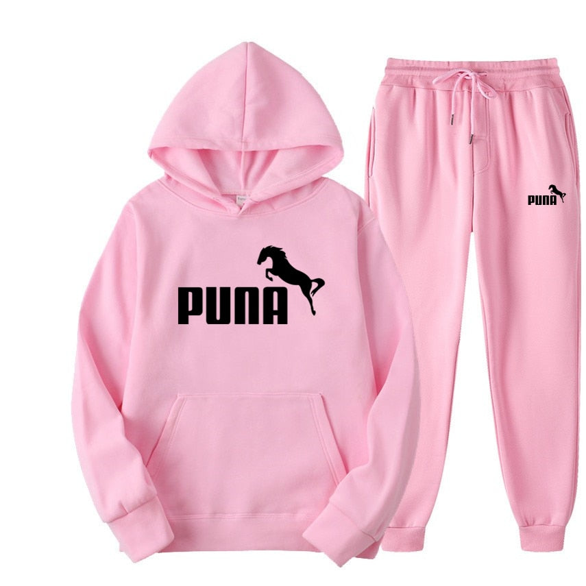 Fleece Hoodies and Pants Two Piece Sets Puna Horse - myfunfarm