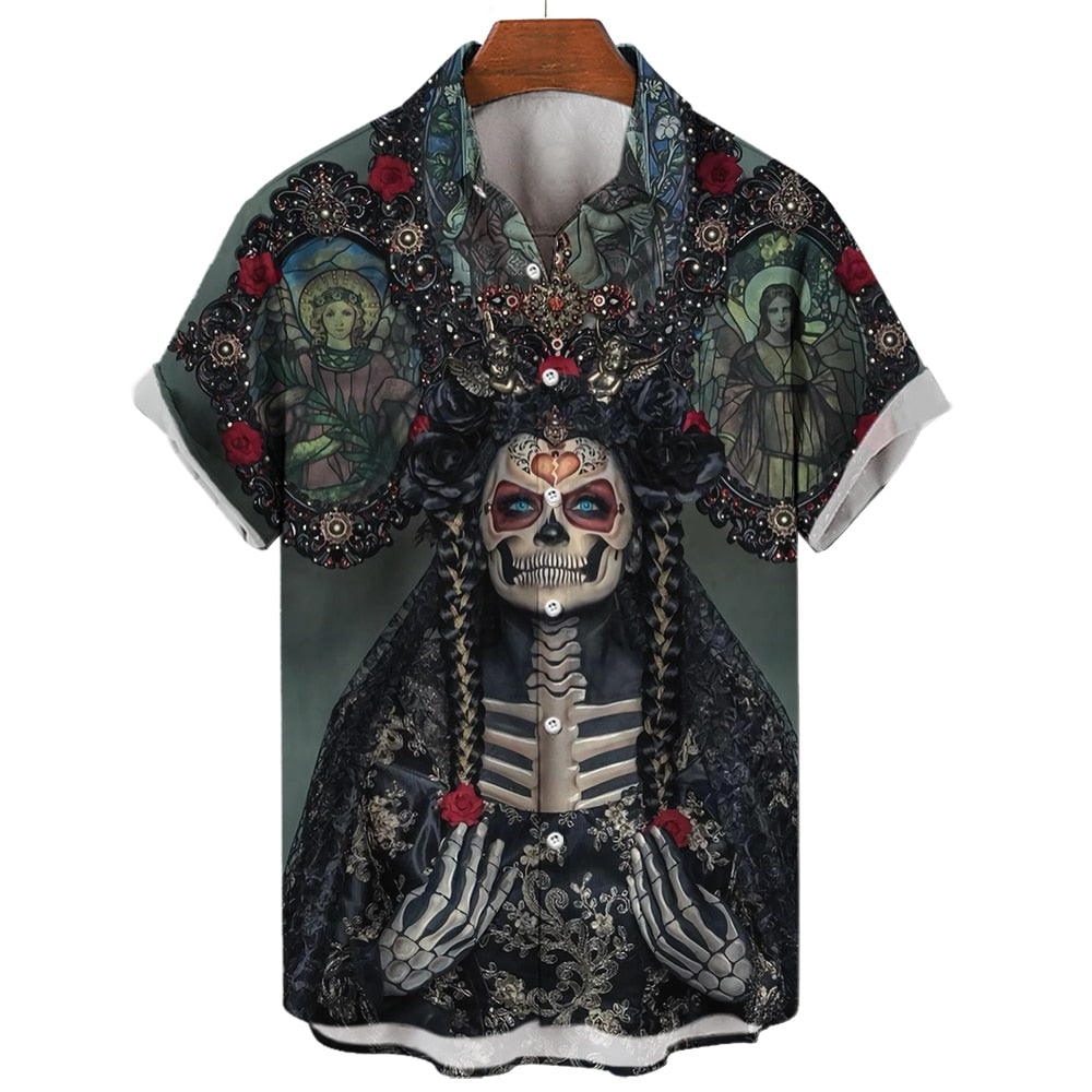 Horror Pattern Hawaiian Shirts Halloween