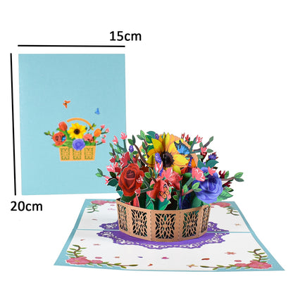 3D Pop Up Mothers Day Cards Gifts Floral Bouquet - myfunfarm