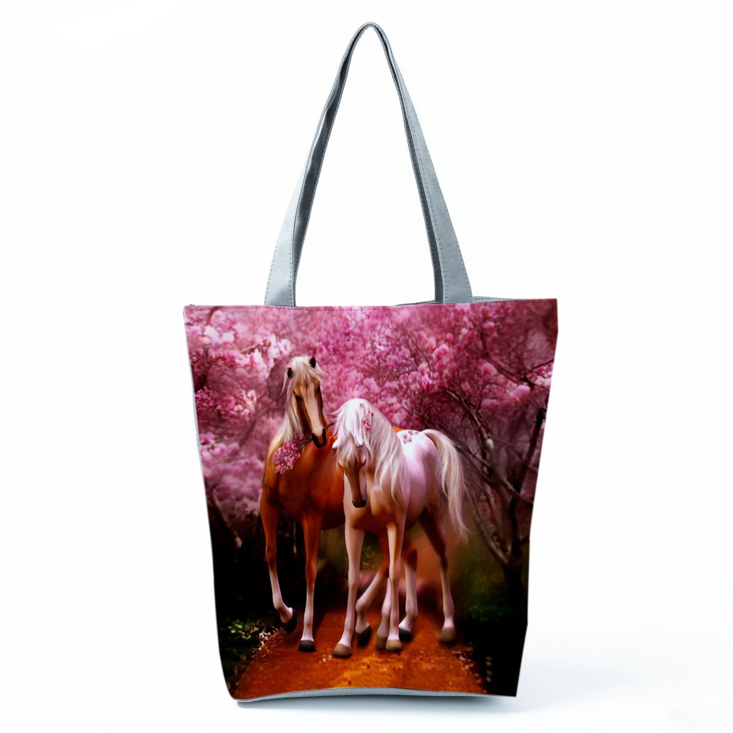 Watercolor Horse Print Shopping Tote bag - myfunfarm