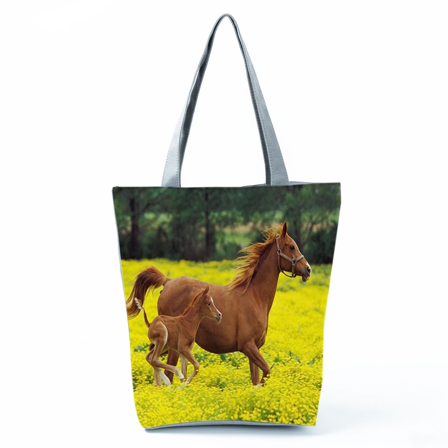 Watercolor Horse Print Shopping Tote bag - myfunfarm