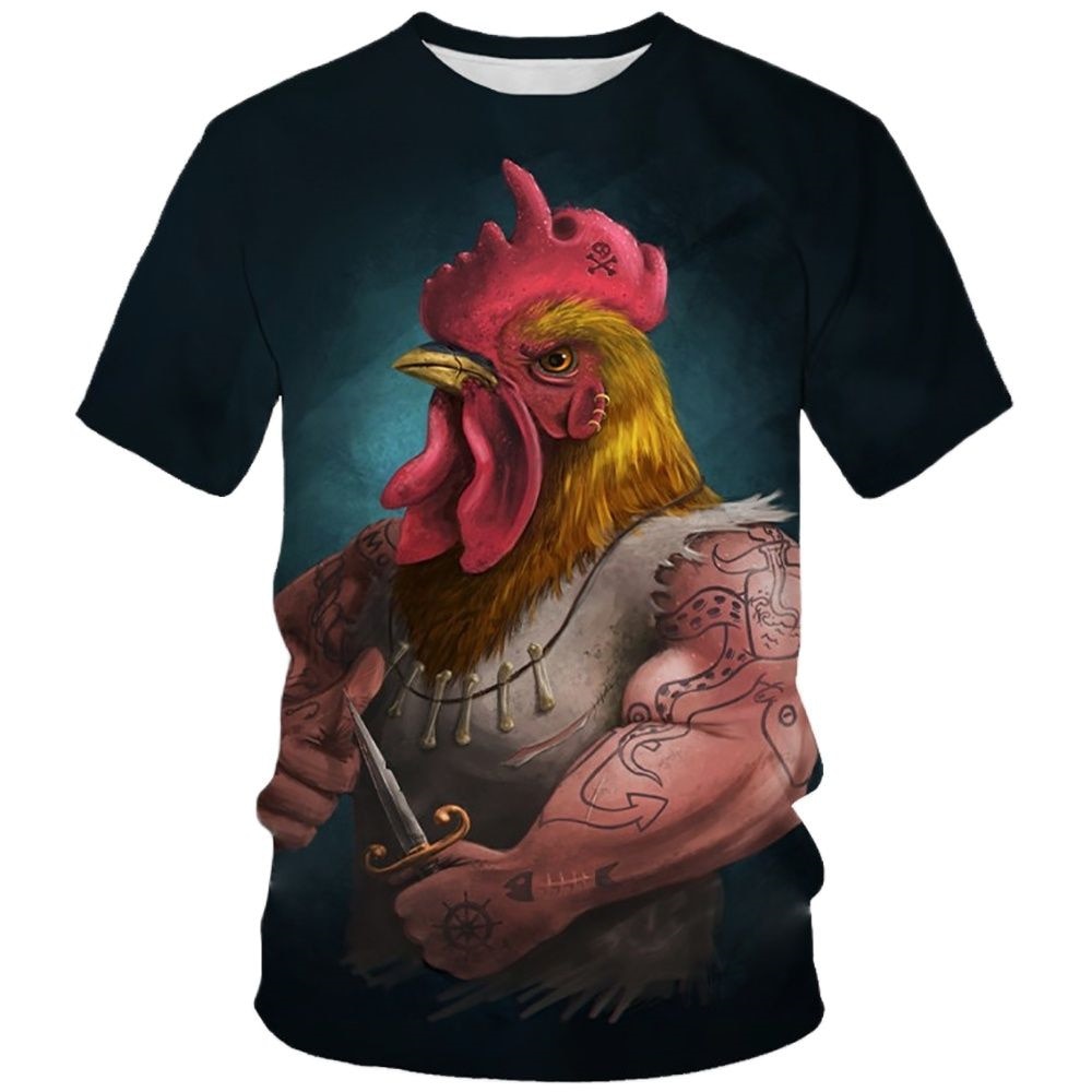 Rooster 3d Print Funny Unisex T-shirt