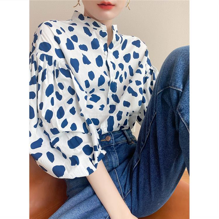 Cow pattern Blouses Sleeve Shirt  for  Women - myfunfarm