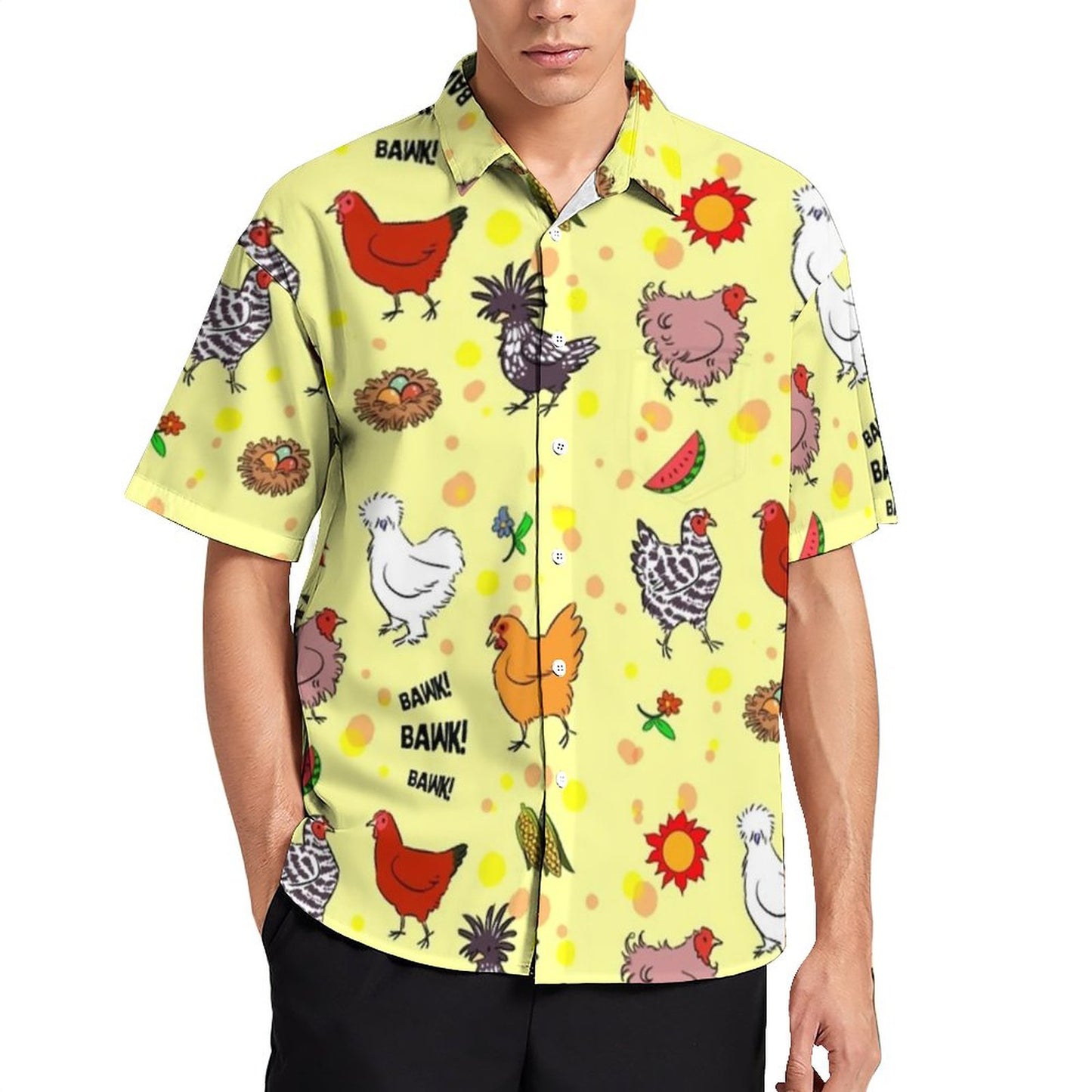 Chicken pattern Hawaiian Shirt - myfunfarm