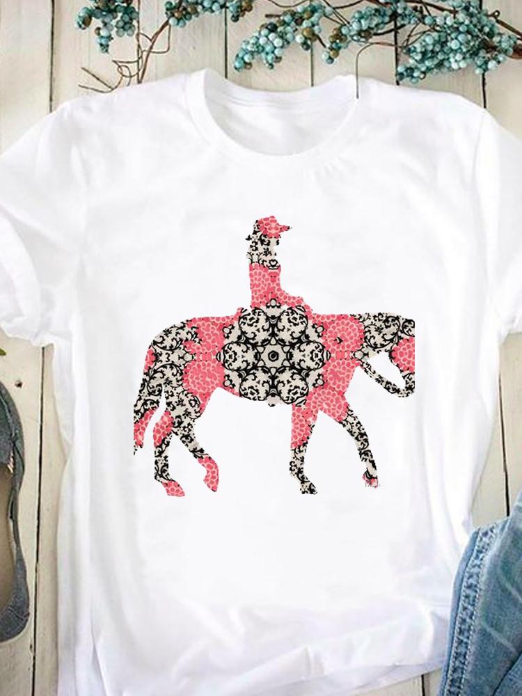 Just a girl who loves horses -Women T Shirt - myfunfarm