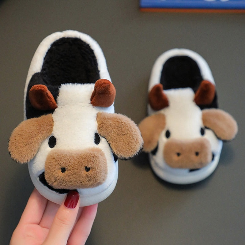 Indoor Slippers Cow Cartoon for Kids - myfunfarm