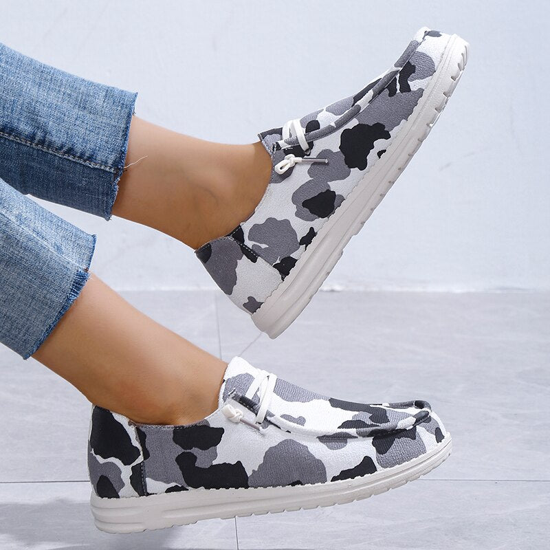 Canvas Woman Shoes Casual cow pattern