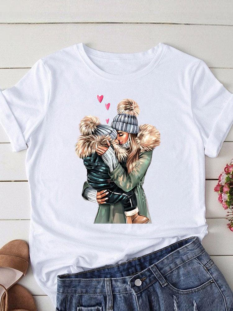 Lovely Mom and kids Print Summer Graphic T-Shirt - myfunfarm