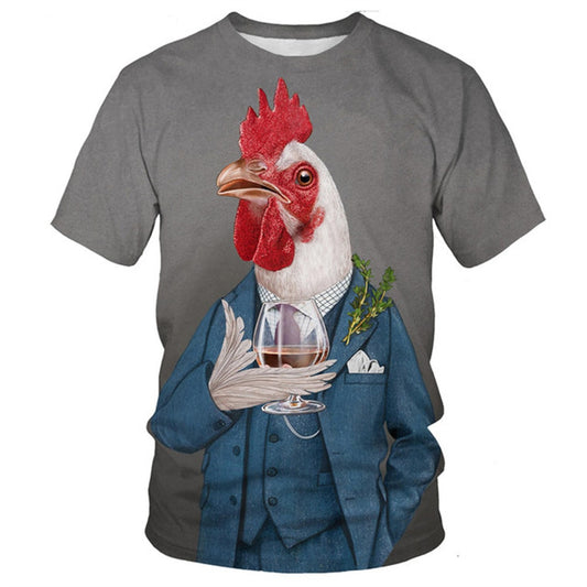 Rooster 3d Print Funny Unisex T-shirt - myfunfarm