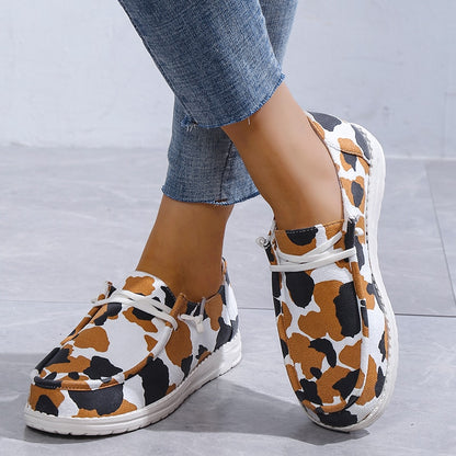 Canvas Woman Shoes Casual cow pattern