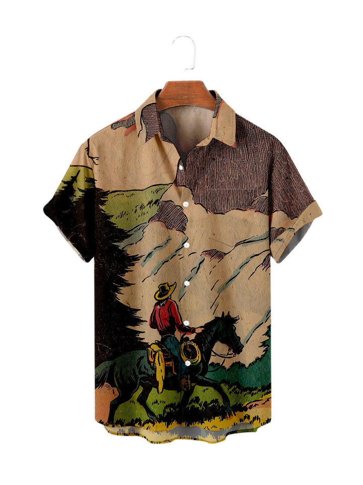 Hawaiian Shirt Cowboy Western America